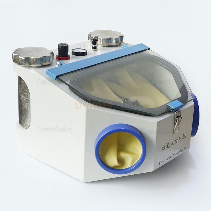 JG-218 Dental Lab Sandblasting Machine Laboratory Sandblaster Twin-Pen